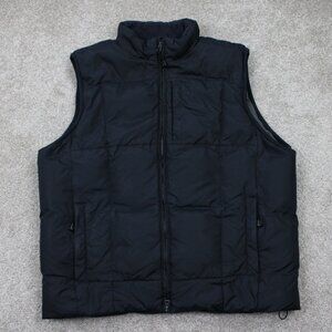 Eddie Bauer Goose Down Vest Mens Large -Tall Blue Full Zip Sleeveless Jacket